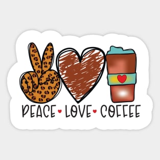 Peace Love Coffee Sticker